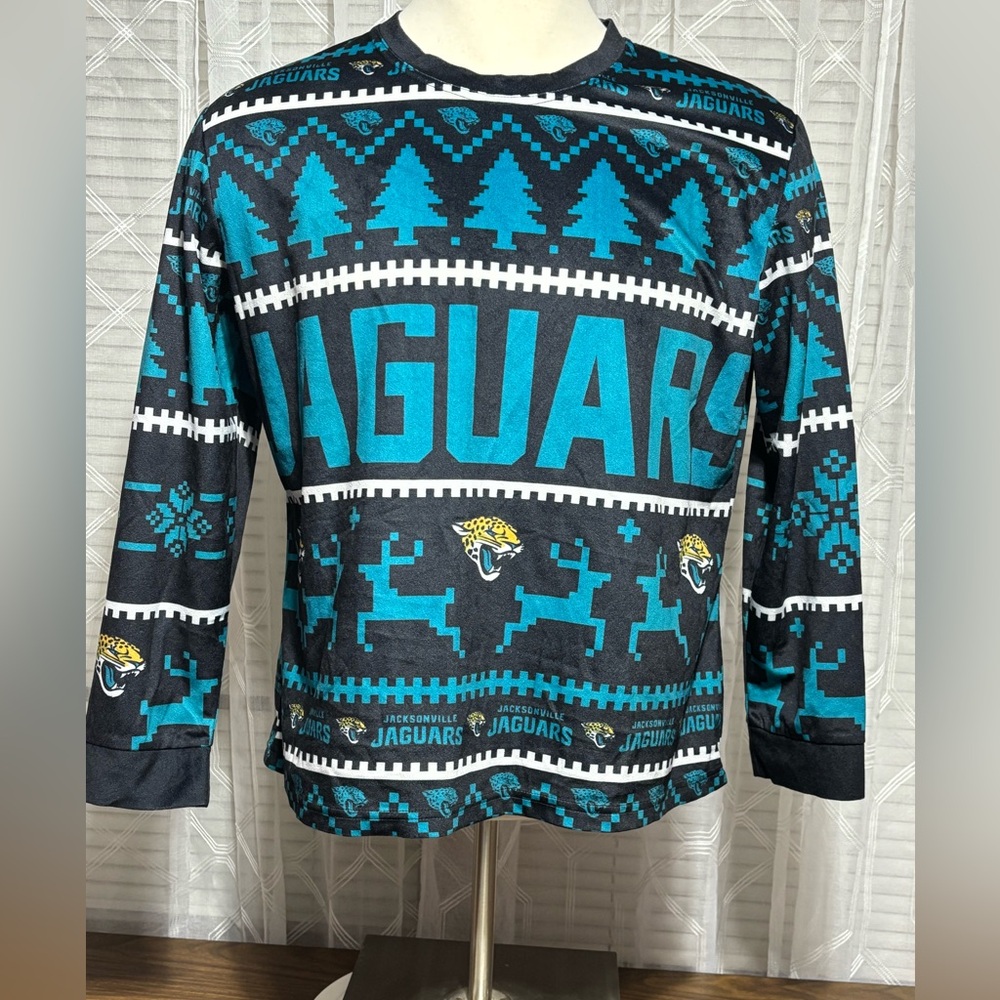 Jacksonville Jaguars men’s XLlong sleeve shirt Ugly Xmas sweater pair w/pj pants